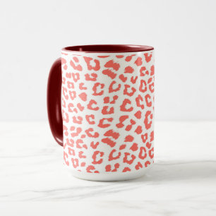 Coral Leopard Print Tasse