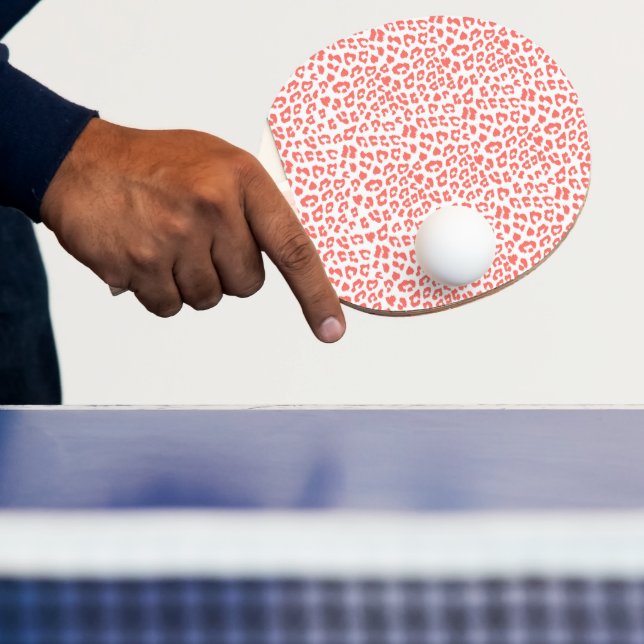 Coral Leopard Print Tischtennis Schläger (InSitu)