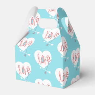 Coral Liebe Heart Arrows Funky Gift Favor Box Geschenkschachtel