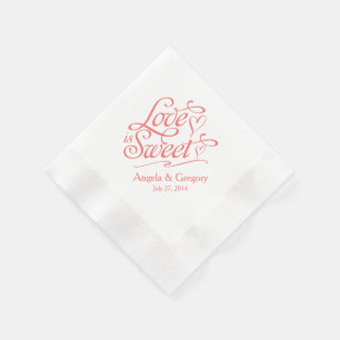 Coral Liebe ist Süßes Süßes Süßes Dessert Buffet H Serviette