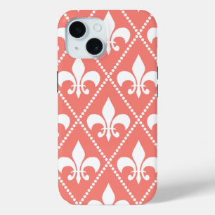 Coral Lilie iPhone 15 Hülle