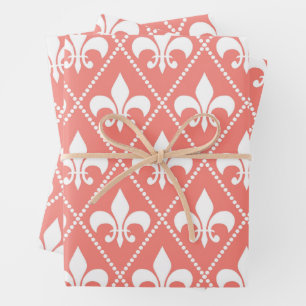 Coral Lilie Geschenkpapier Set