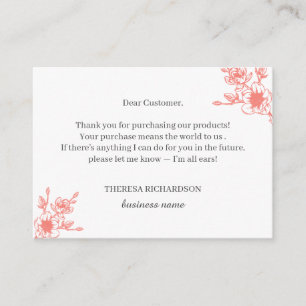 Coral Magnolia Wreath Vielen Dank für Ihren Kauf Begleitkarte