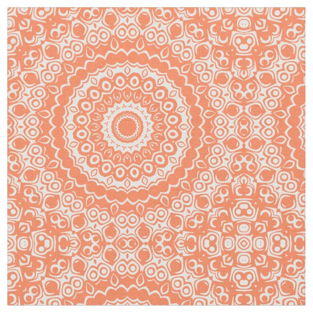 Coral Mandala Geometrisches Muster Stoff (Nahaufnahme)