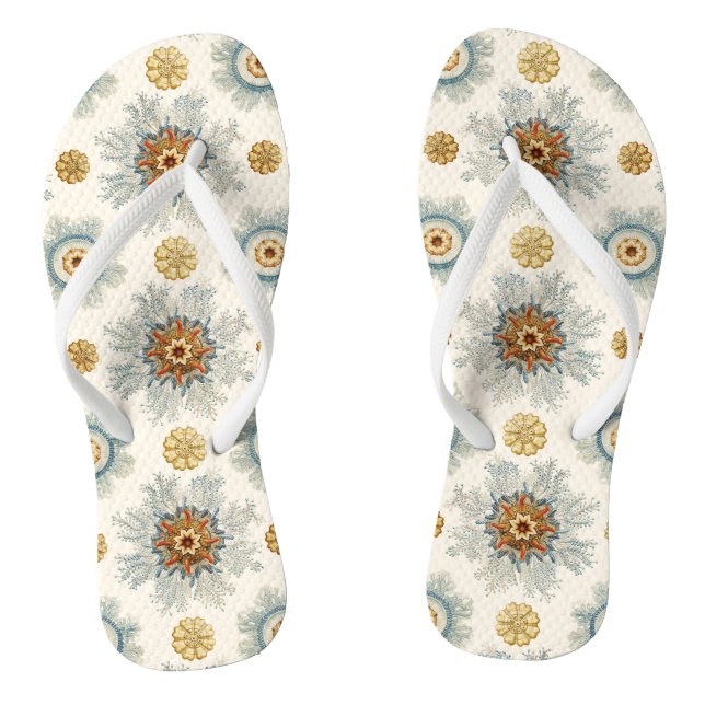 Coral Mandala Pattern Flip Flops (Fußbett)