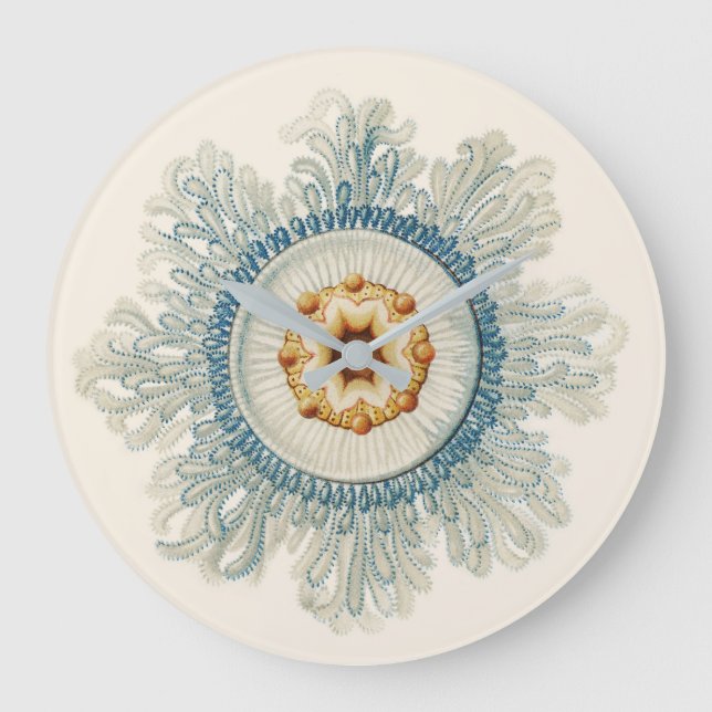 Coral Mandala Pattern Große Wanduhr (Vorderseite)