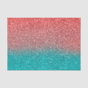 Coral Melon Orange Aquamarin Aqua Green Funkelnd G Seidenpapier
