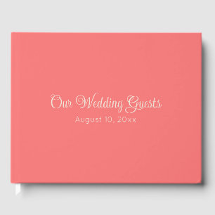 Coral mit floraler Back Wedding Empfang Gästebuch