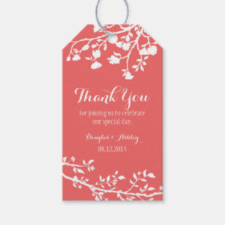 Coral Modern Blume Wedding Danke Tags Geschenkanhänger