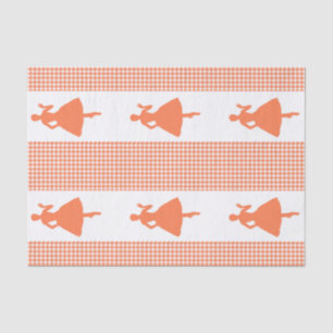 Coral Modern Hahnentrittmuster mit Mode-Silhouette Seidenpapier