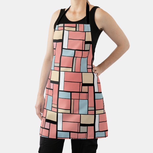 Coral Mondrian Abstrakt Art Schürze (InSitu)