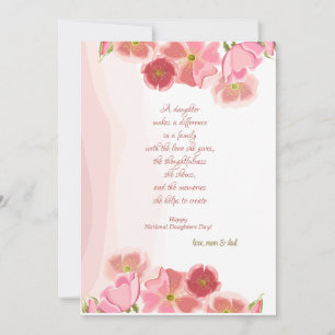 Coral National Daughters Day Card Einladung