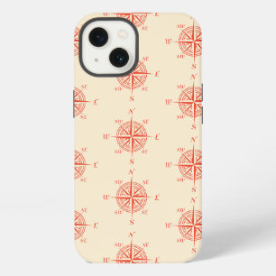 Coral Nautical Sailing Compass iPhone 13 Hülle