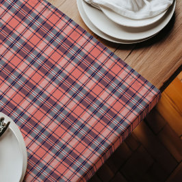 Coral Navy Tartan Eine moderne Drehung über klassi Großer Tischläufer