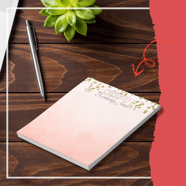 Coral Ombre Gold Sequin Fall Notizblock (Von Creator hochgeladen)