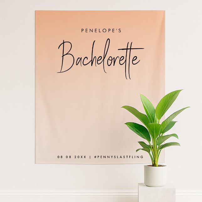 Coral Ombre | Hintergrund des Junggeselinnen-Absch Wandteppich (Von Creator hochgeladen)