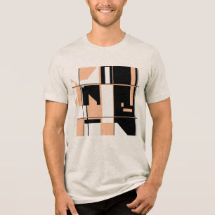 Coral Orange Black Abstrakt Art Gameboard Design Tri-Blend Shirt