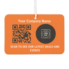 Coral Orange Business Logo QR Air Freshener Autolufterfrischer