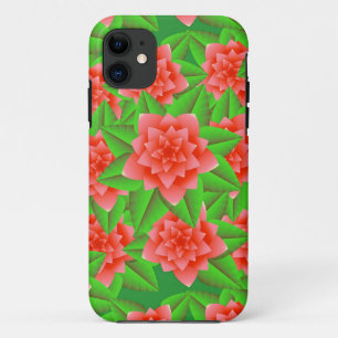 Coral Orange Camellias und grüne Blätter Case-Mate iPhone Hülle