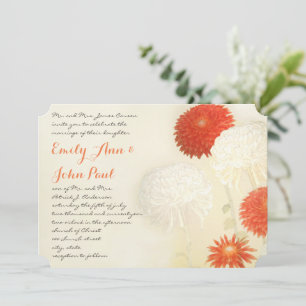 Coral Orange Chrysanthemum Hochzeitseinladungen Einladung