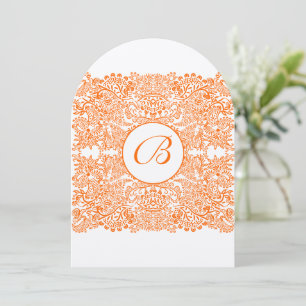 Coral Orange Love Birds Hochzeit Einladung