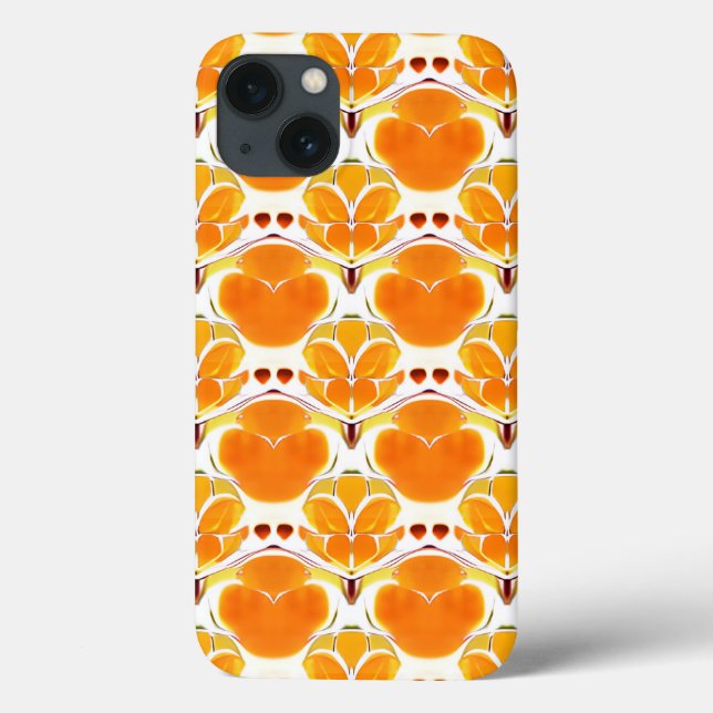 Coral Orange und Cream Batik Muster Case-Mate iPhone Hülle (Rückseite)