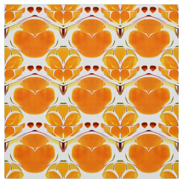 Coral Orange und Cream Batik Muster Stoff (Muster)