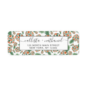 Coral Orange Watercolor Floral Ananas Muster