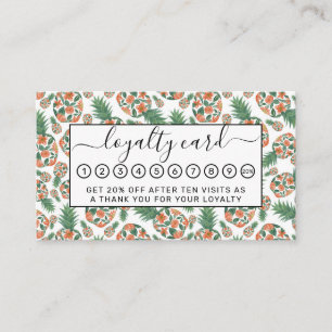 Coral Orange Watercolor Floral Ananas Muster Treuekarte