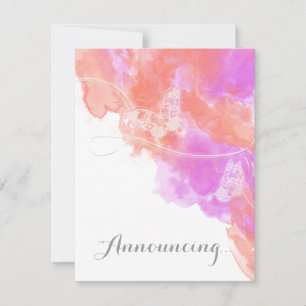 Coral Orchid Watercolor Butterfly Verlobung Annou Ankündigung