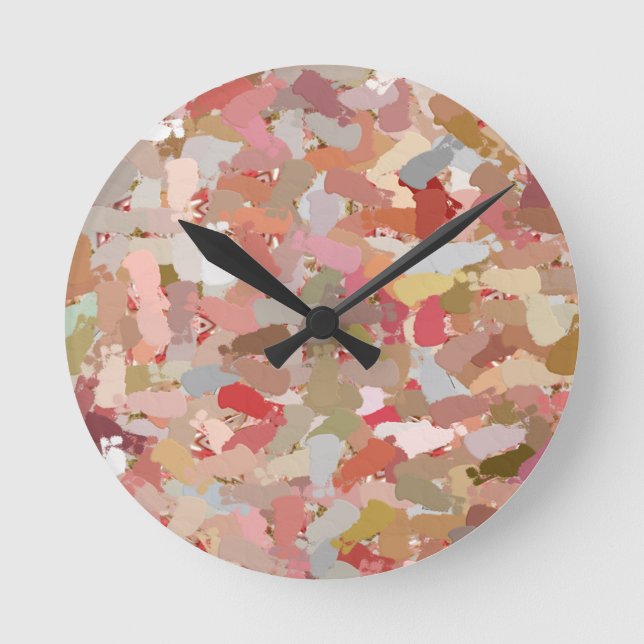 Coral Paint Spritzer Runde Wanduhr (Vorderseite)