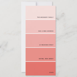Coral Paint Swatch Ankündigung einer neuen Adresse