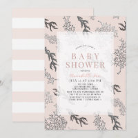 Coral Pattern Light Pink Girl Babydusche