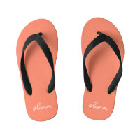 Coral Peach Girly Monogram Name