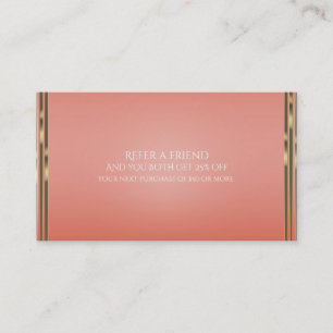 Coral Peach & Gold Dipped Chic Refer a Friend Card Empfehlungskarte