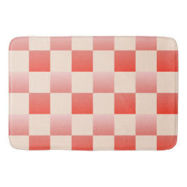 Coral Peach Gradient Checked Badematte