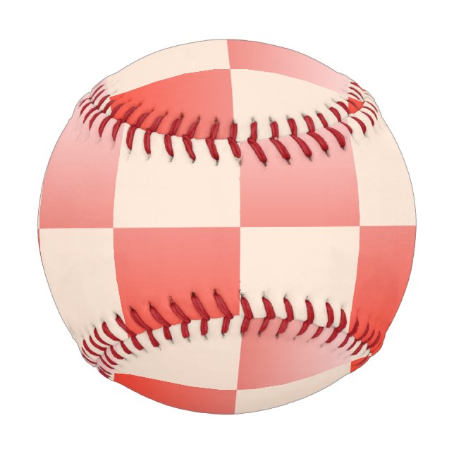 Coral Peach Gradient Checked Baseball (Vorderseite)