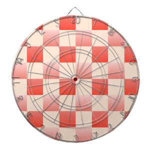 Coral Peach Gradient Checked Dartscheibe
