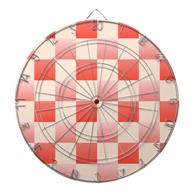 Coral Peach Gradient Checked Dartscheibe (vorne)
