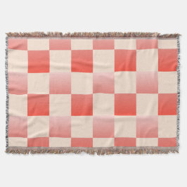 Coral Peach Gradient Checked Decke