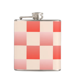 Coral Peach Gradient Checked Flachmann