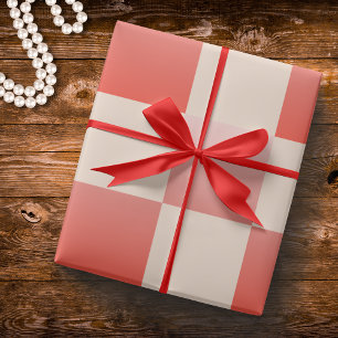 Coral Peach Gradient Checked Geschenkpapier