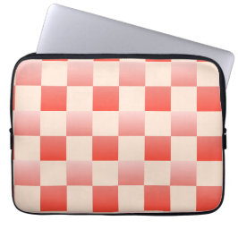 Coral Peach Gradient Checked Laptopschutzhülle