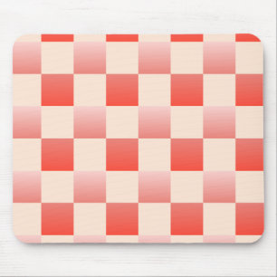 Coral Peach Gradient Checked Mousepad