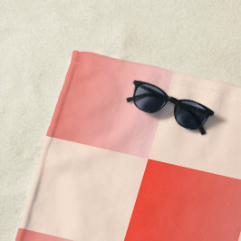 Coral Peach Gradient Checked Strandtuch
