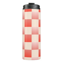 Coral Peach Gradient Checked Thermosbecher