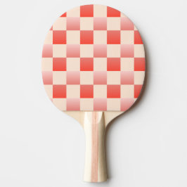 Coral Peach Gradient Checked Tischtennis Schläger