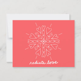 Coral Peach Radiate Liebe Herz Mandala Postkarte