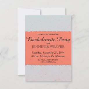 Coral Peach und Slate Gray Edgy Pattern Einladung