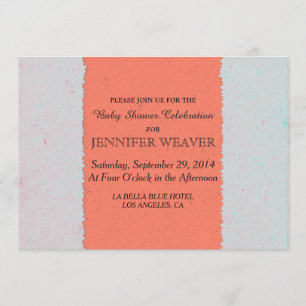 Coral Peach und Slate Gray Edgy Pattern Einladung